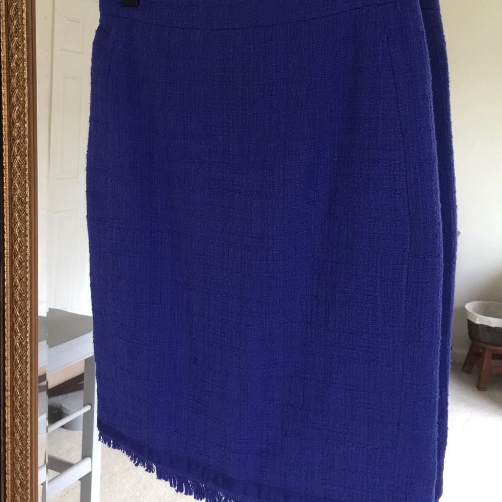 JCrew Textured Tweed Pencil Skirt with Fringes - Picture 7 of 15